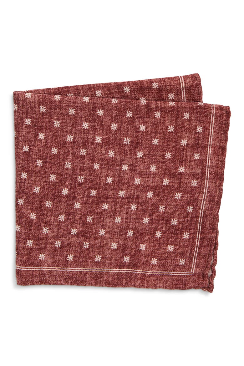 Octothorpe Wool & Cotton Pocket Square, Main, color, 105 AMBER