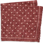 Eleventy Octothorpe Wool & Cotton Pocket Square