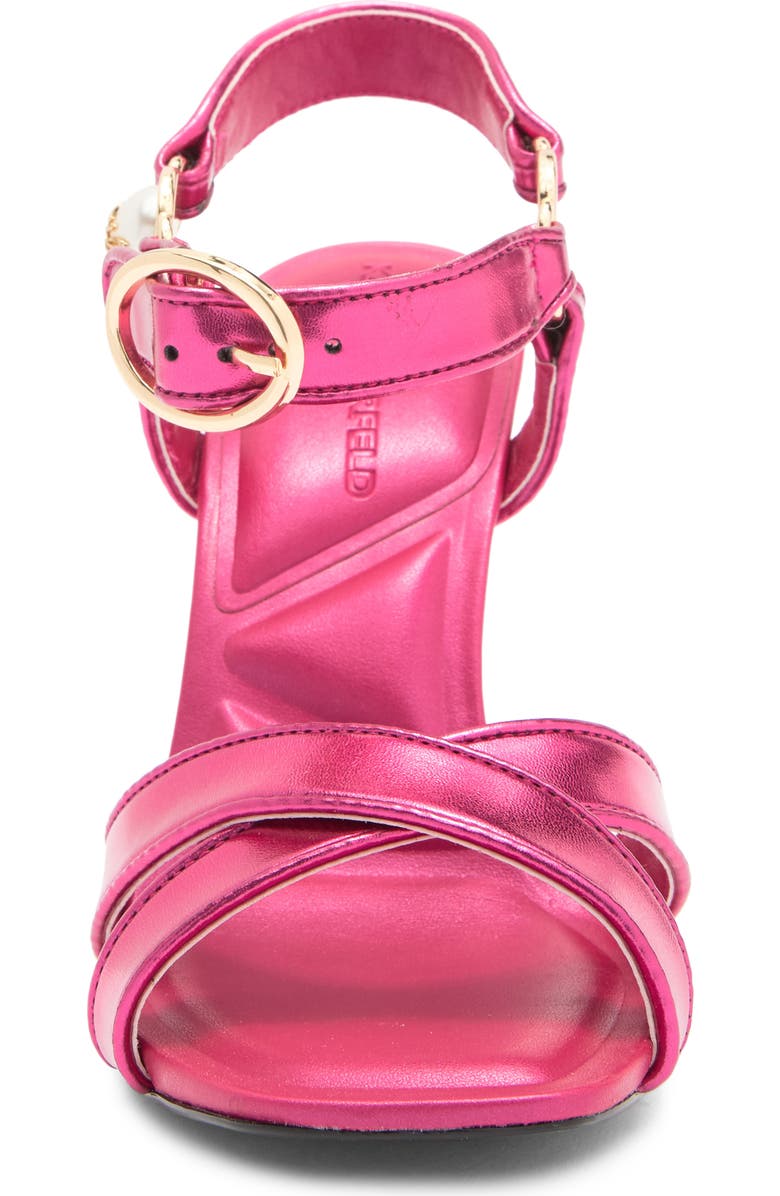 KARL LAGERFELD PARIS Daelin Ankle Strap Sandal, Alternate, color, Hot Pink