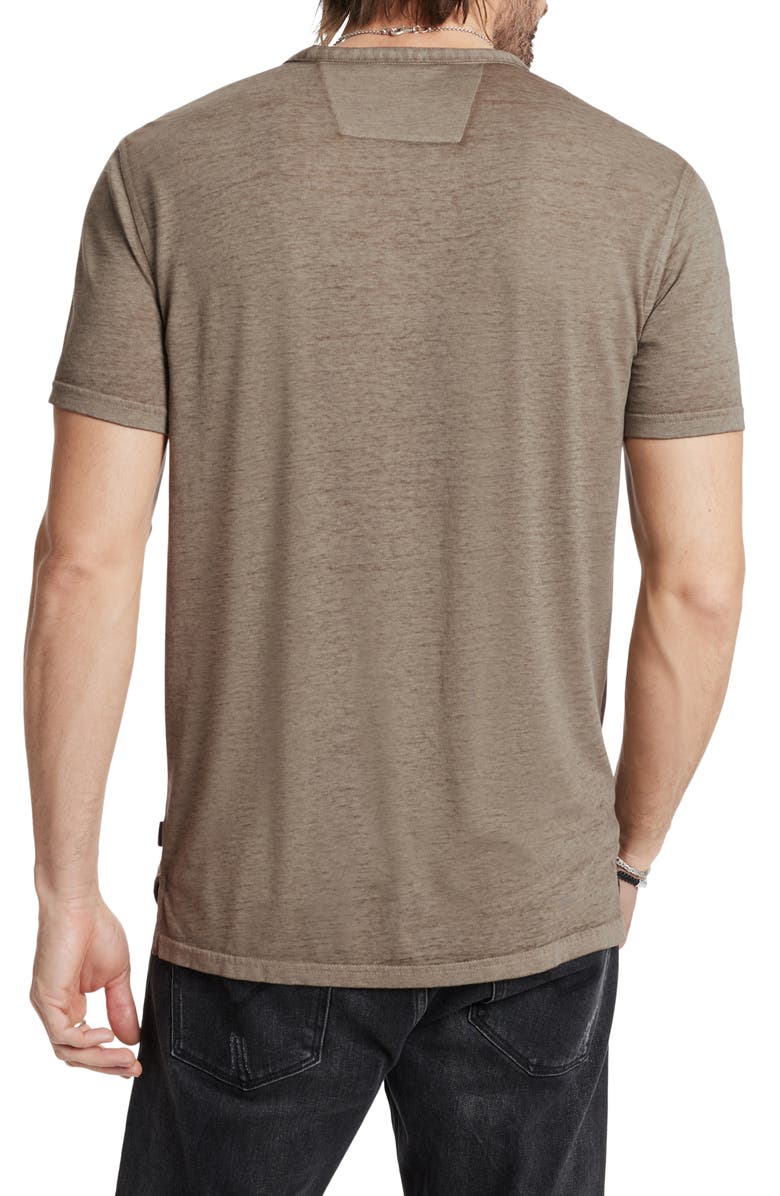 John Varvatos Duke Short Sleeve Slub Henley, Alternate, color, Spruce