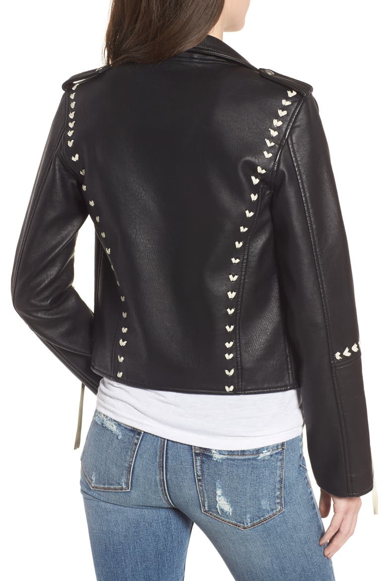 Whipstitched Faux Leather Moto Jacket, Alternate, color, SECOND CHANCES