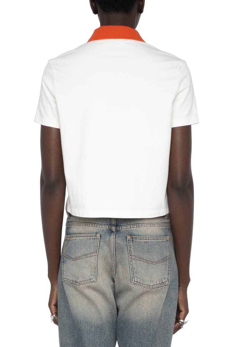 Mirta Crop Polo, Alternate, color, CREAM