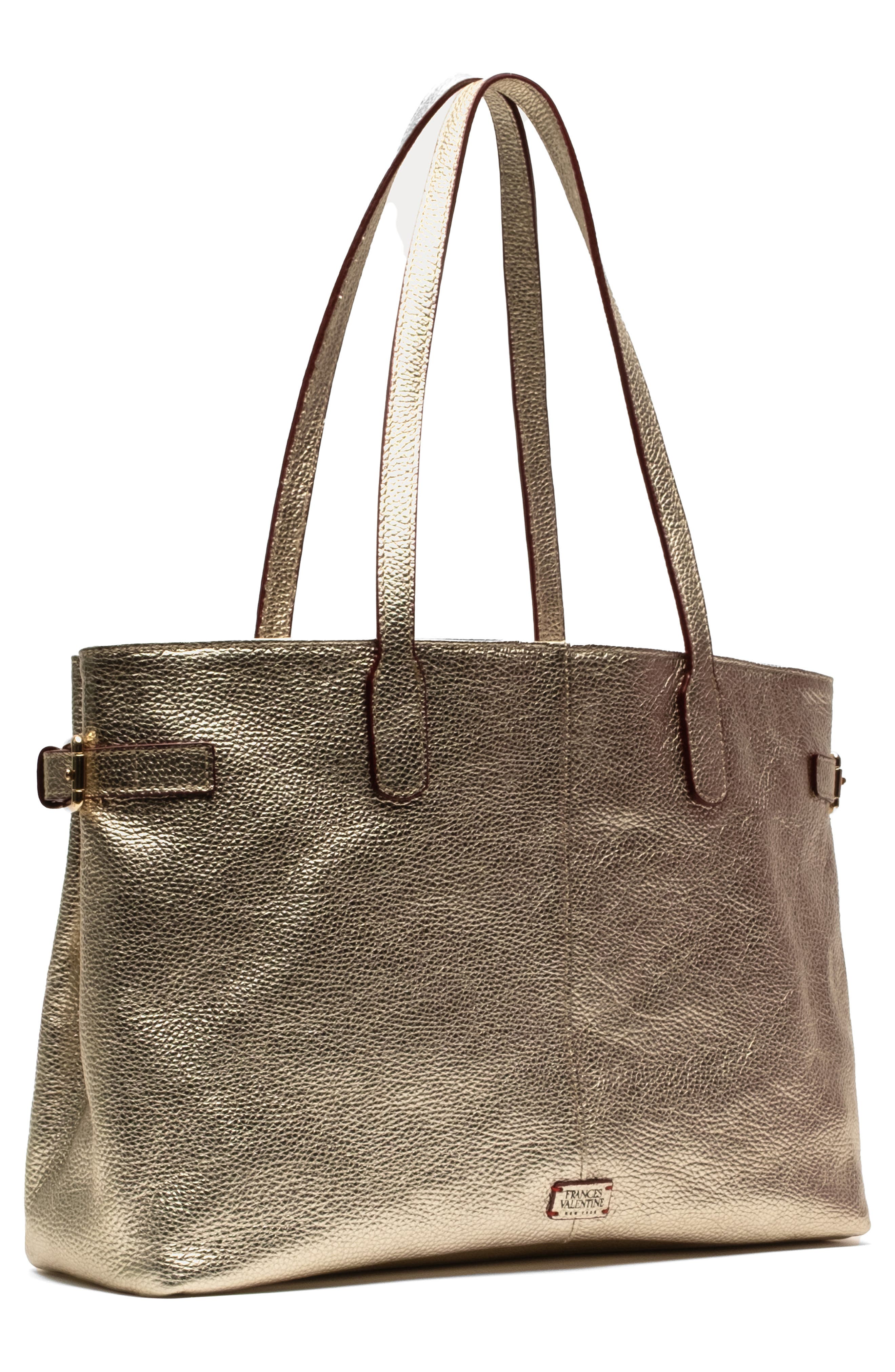 Large Amalie Leather Tote, Alternate, color, PLATINO