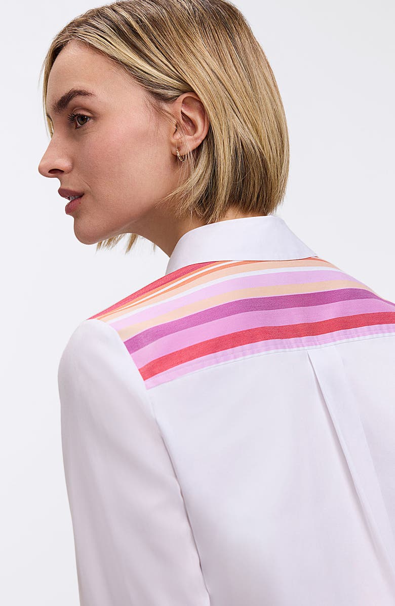 Foxcroft Charlie Colorful Mixed Stripe Button-Up Shirt, Alternate, color, Pink/ Multi