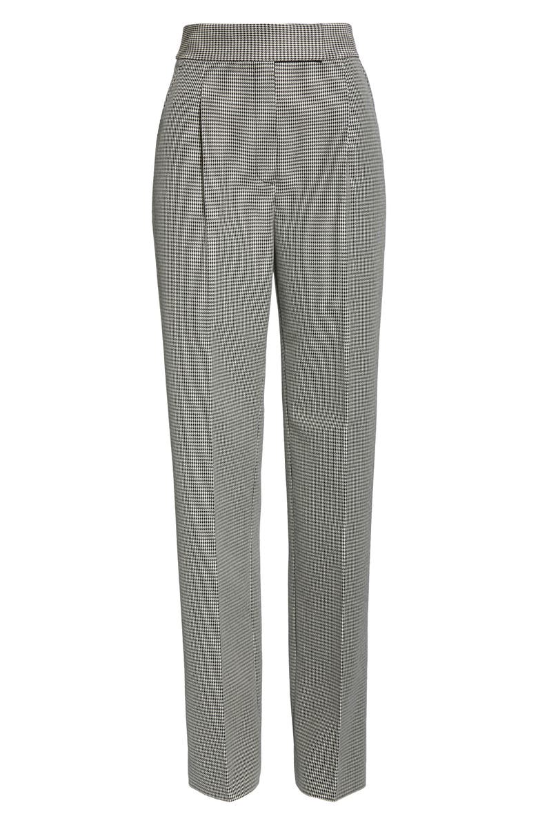 Alexander Wang Houndstooth Pleated High Waist Wool Blend Pants, Alternate, color, 