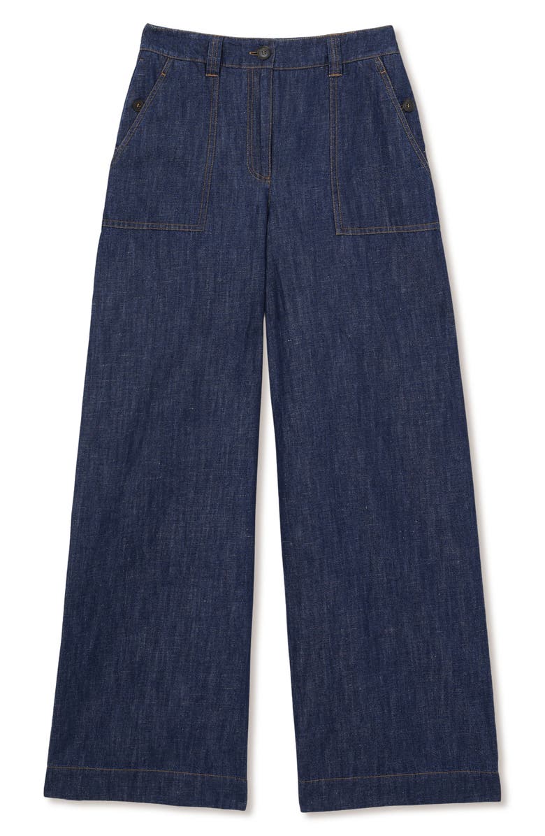 Reiss Ashby Wide Leg Linen & Cotton Pants, Alternate, color, 