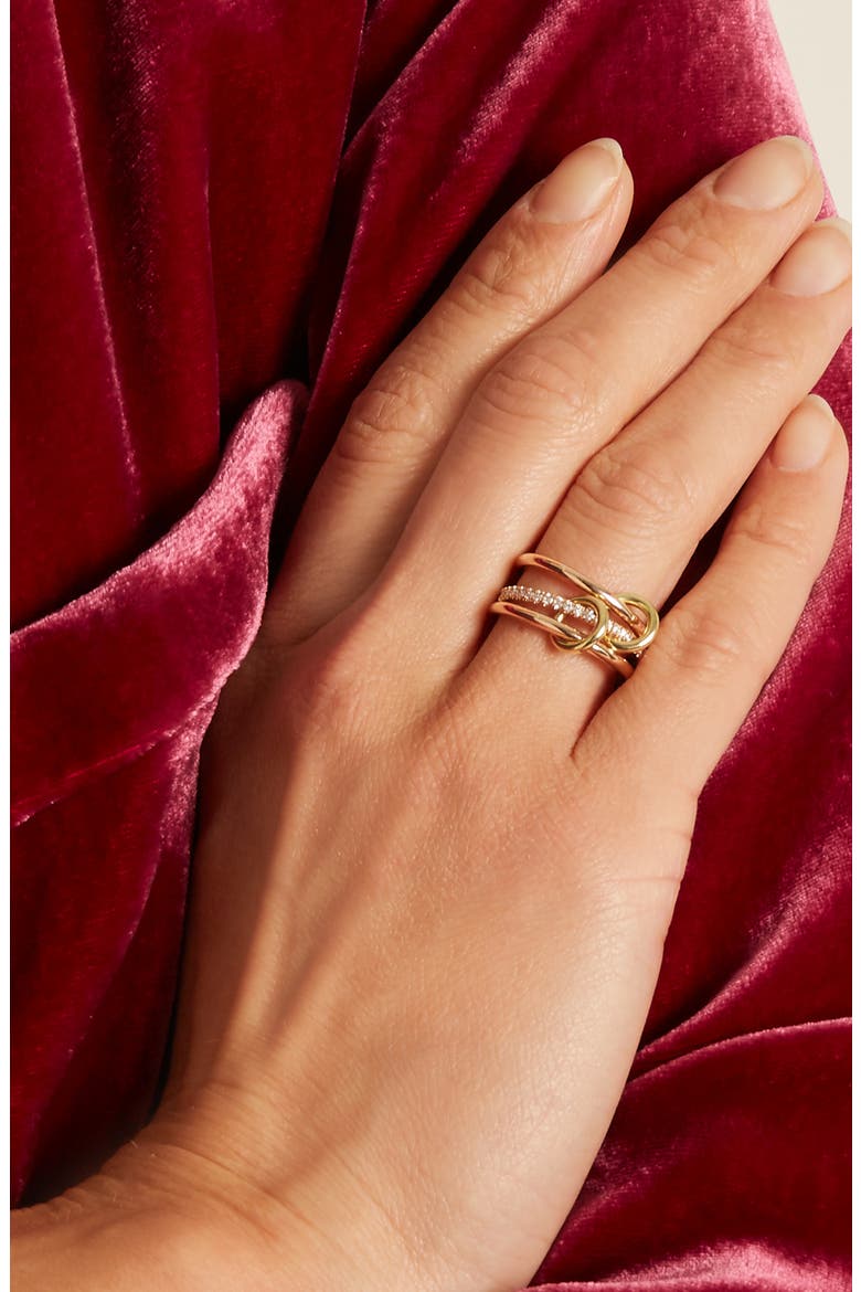 Sonny Linked Diamond Ring, Alternate, color, YELLOW GOLD/GOLD