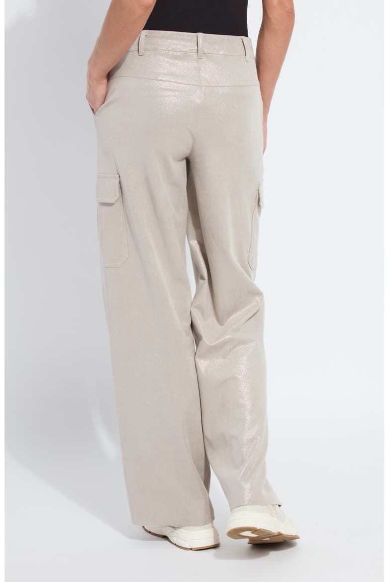 Metallic Faux Suede Cargo Pants, Alternate, color, LIQUID SOFT TAUPE