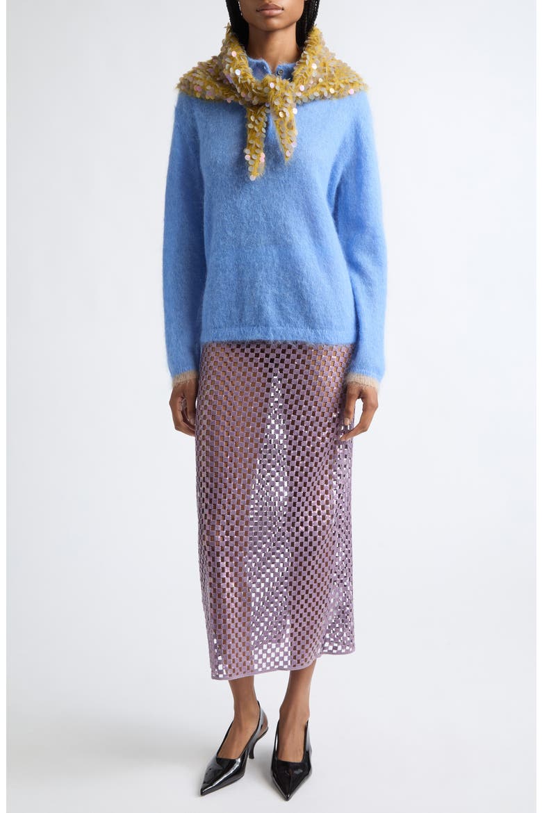 Halene Sequin Openwork Midi Skirt, Alternate, color, RAIN