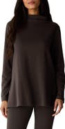 Eileen Fisher Funnel Neck Long Sleeve Top