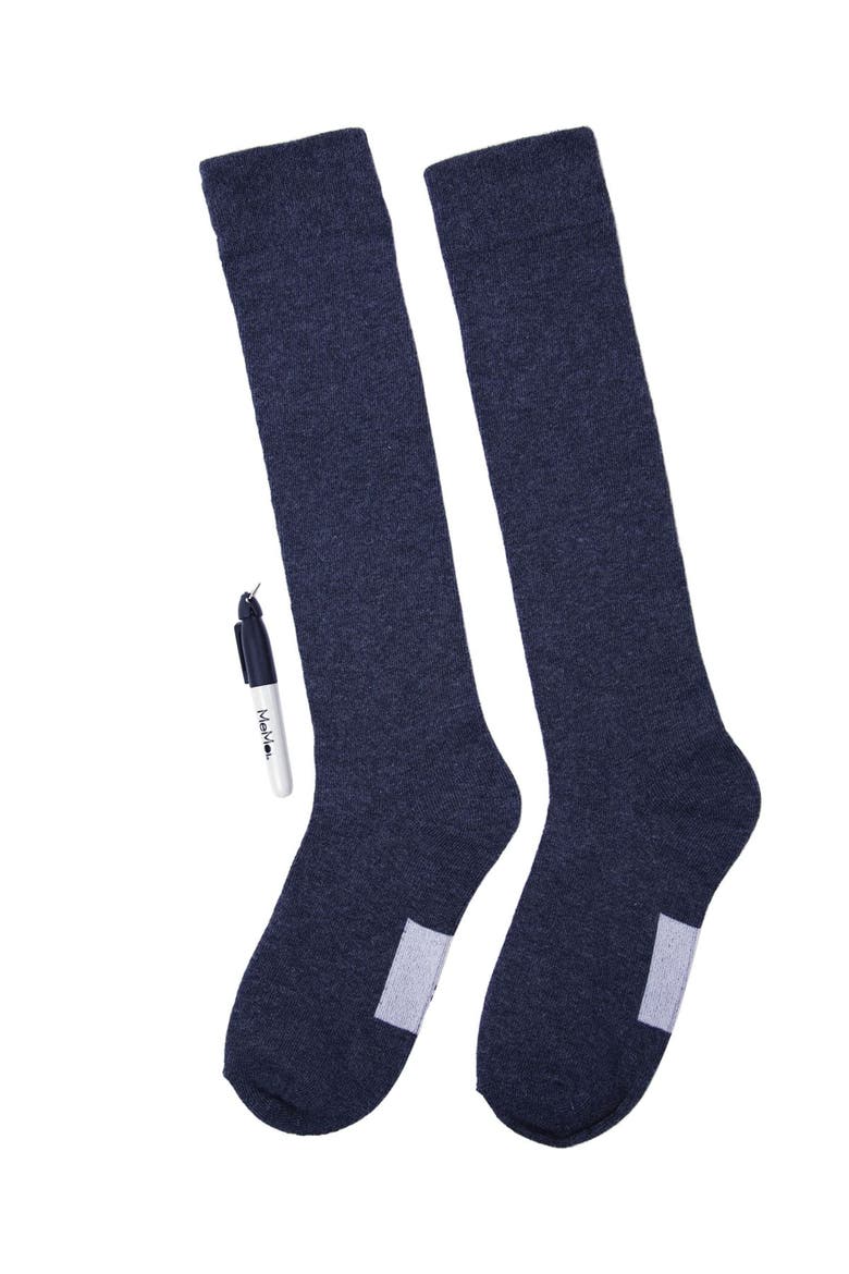 Write On Camp Kids Knee High Socks 3-Pack, Alternate, color, Denim