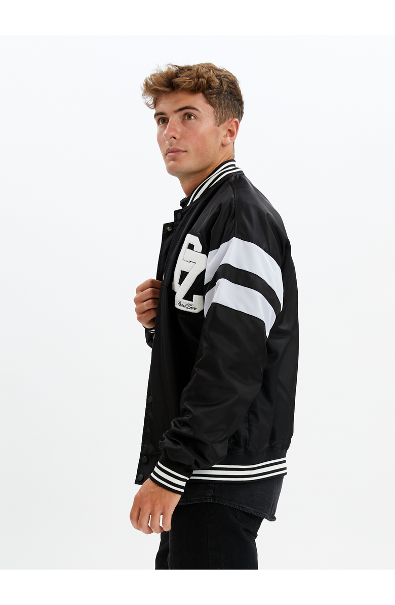 Point Zero UNISEX LIMITED EDITION VARSITY JACKET, Alternate, color, Black