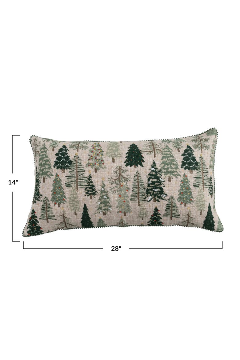 Woodland Canopy Cotton & Linen Lumbar Pillow, Alternate, color, Multicolor