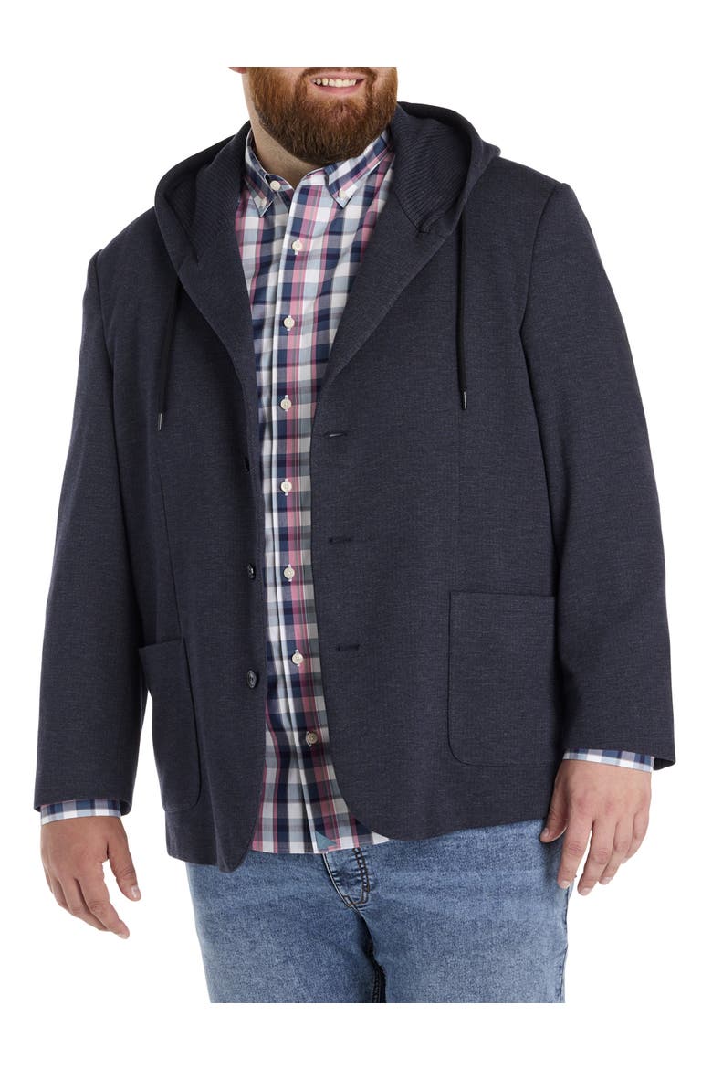 Big & Tall Hooded Sport Coat, Main, color, NAVY
