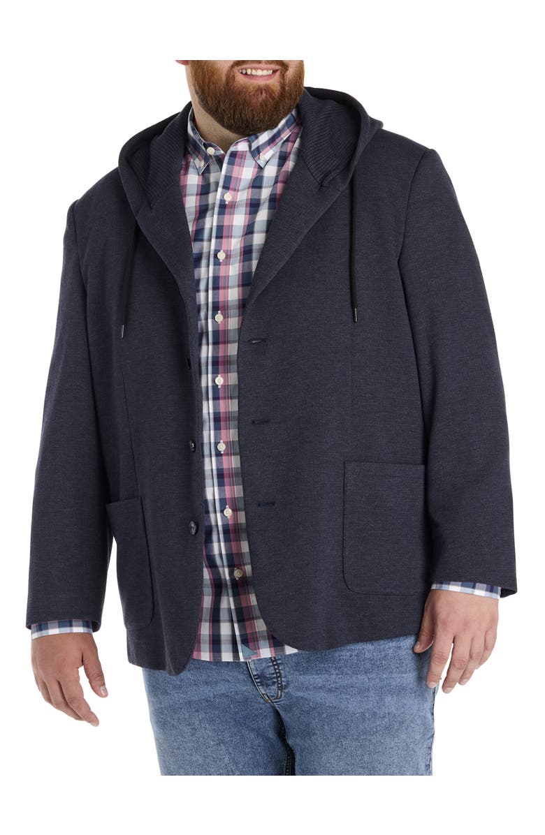 Synrgy by DXL Big & Tall Hooded Sport Coat, Main, color, Navy