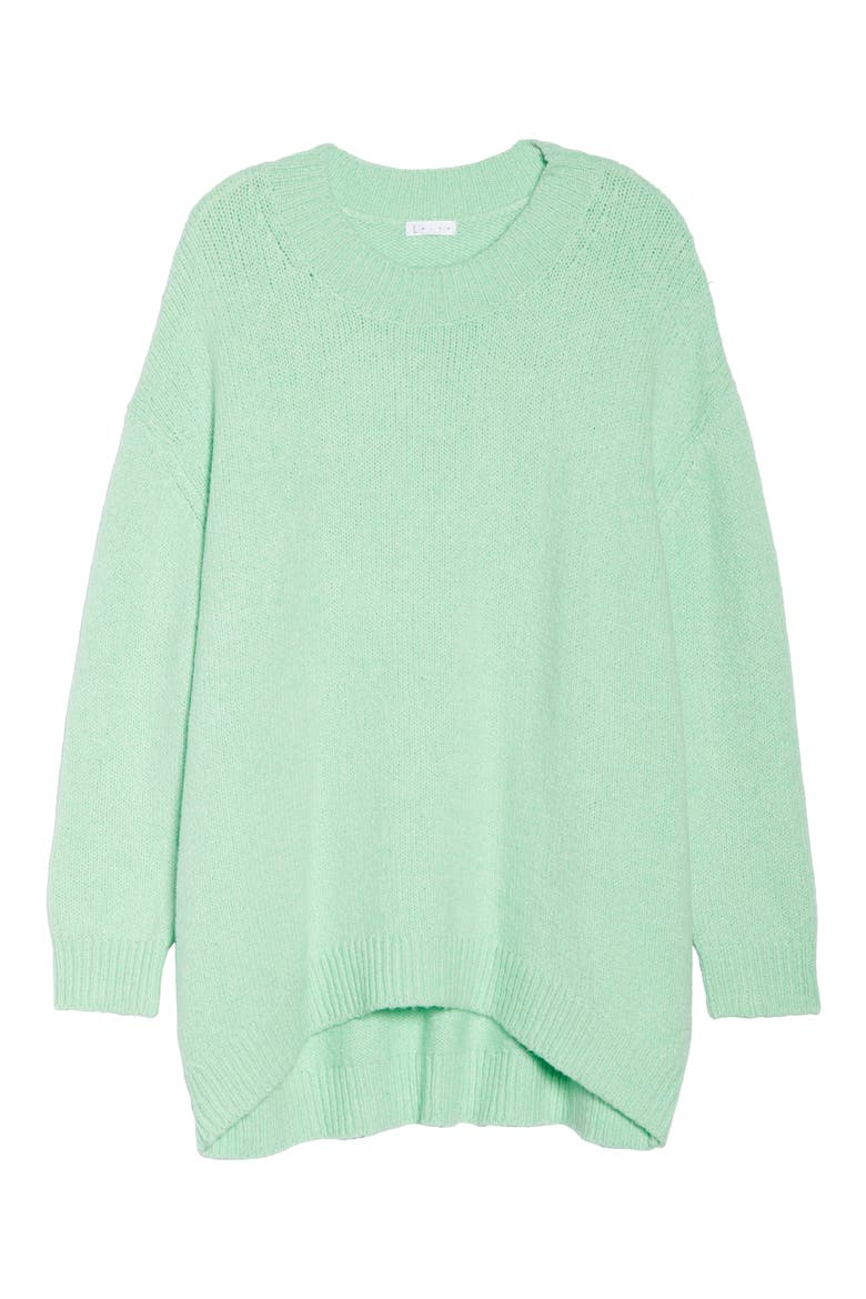 High-Low Sweater, Alternate, color, GREEN ASH
