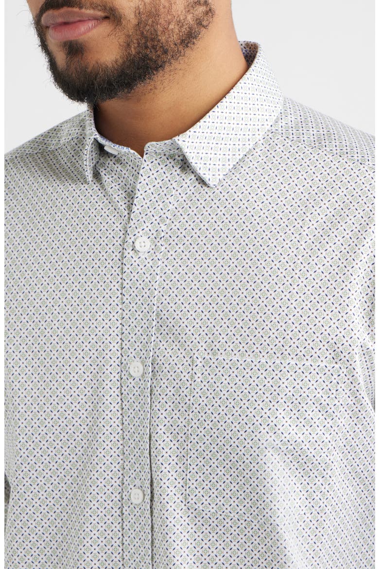 Logan Print Button-Up Shirt, Alternate, color, SAGE TILE