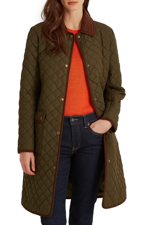 Quilted Snap Front Coat