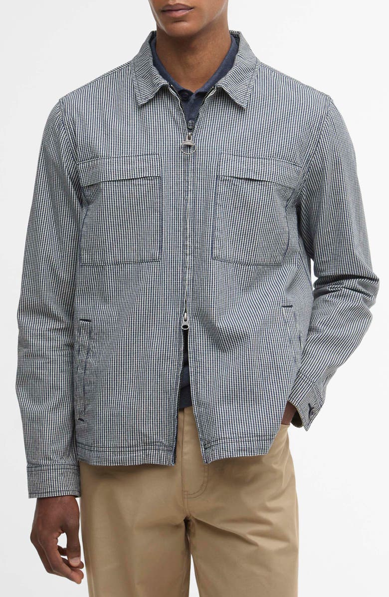 Barbour Willowburn Gingham Overshirt, Main, color, Navy