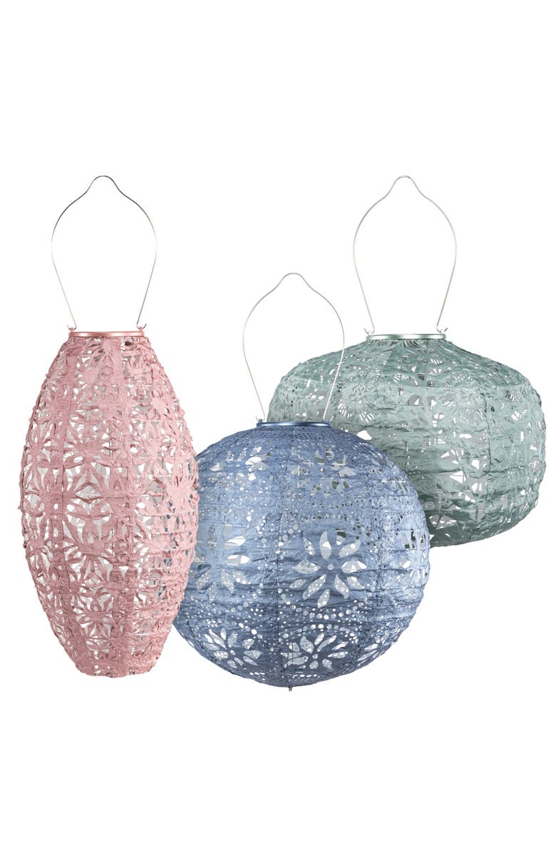 Allsop Home & Garden Soji Stella Pastel Multi Shape Solar Lantern 3-pack, Main, color, Multi Color