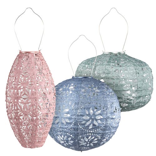 Allsop Home & Garden Soji Stella Pastel Multi Shape Solar Lantern 3-pack in Multi Color at Nordstrom