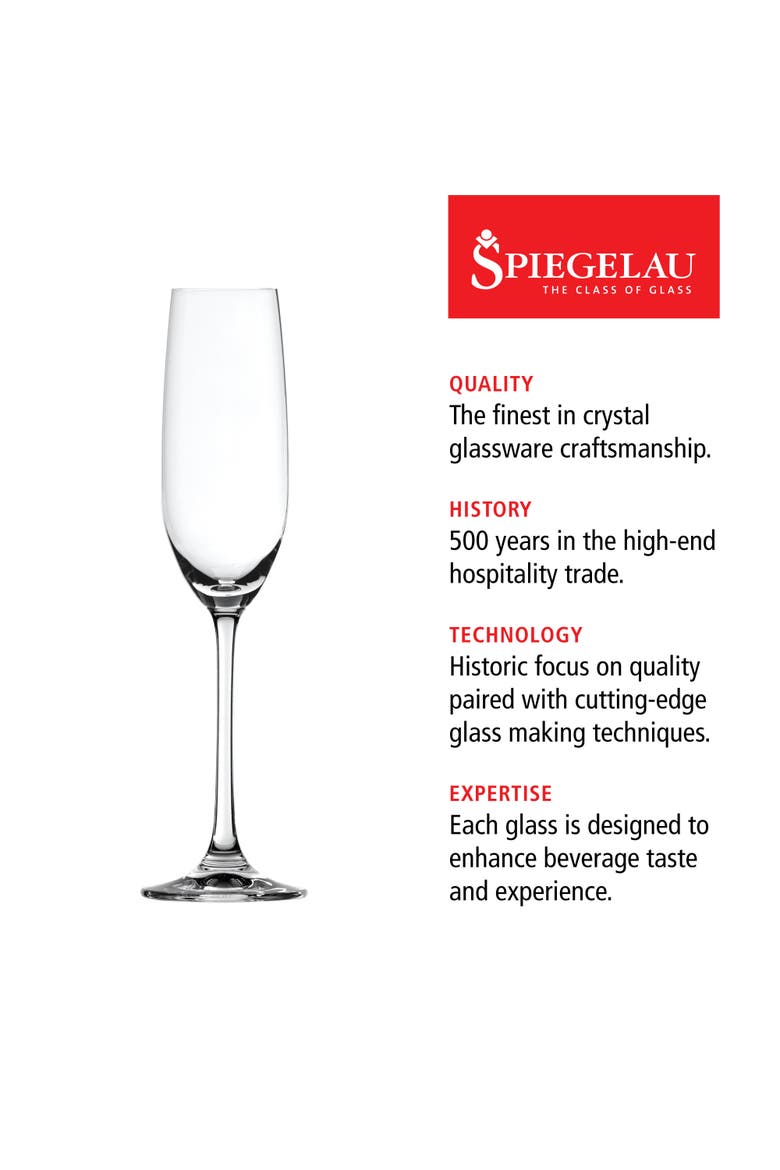 Salute Champagne Flute Glass Set of 4, Alternate, color, Clear