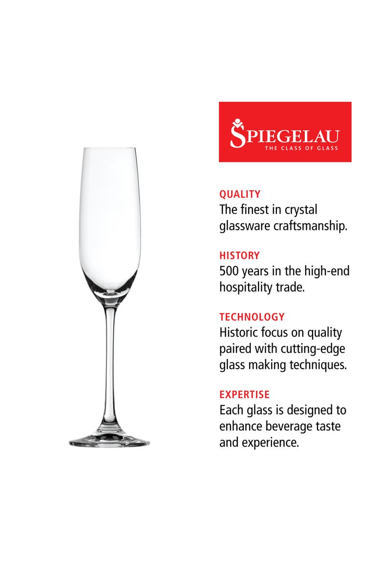 SPIEGELAU Salute Champagne Flute Glass Set of 4, Alternate, color, Clear