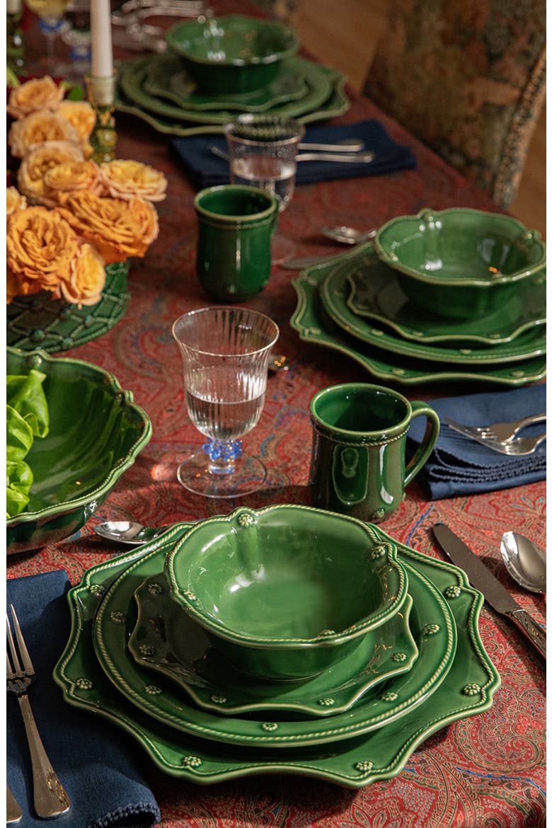 Berry and Thread 4-Piece Dinnerware Set, Alternate, color, BASIL