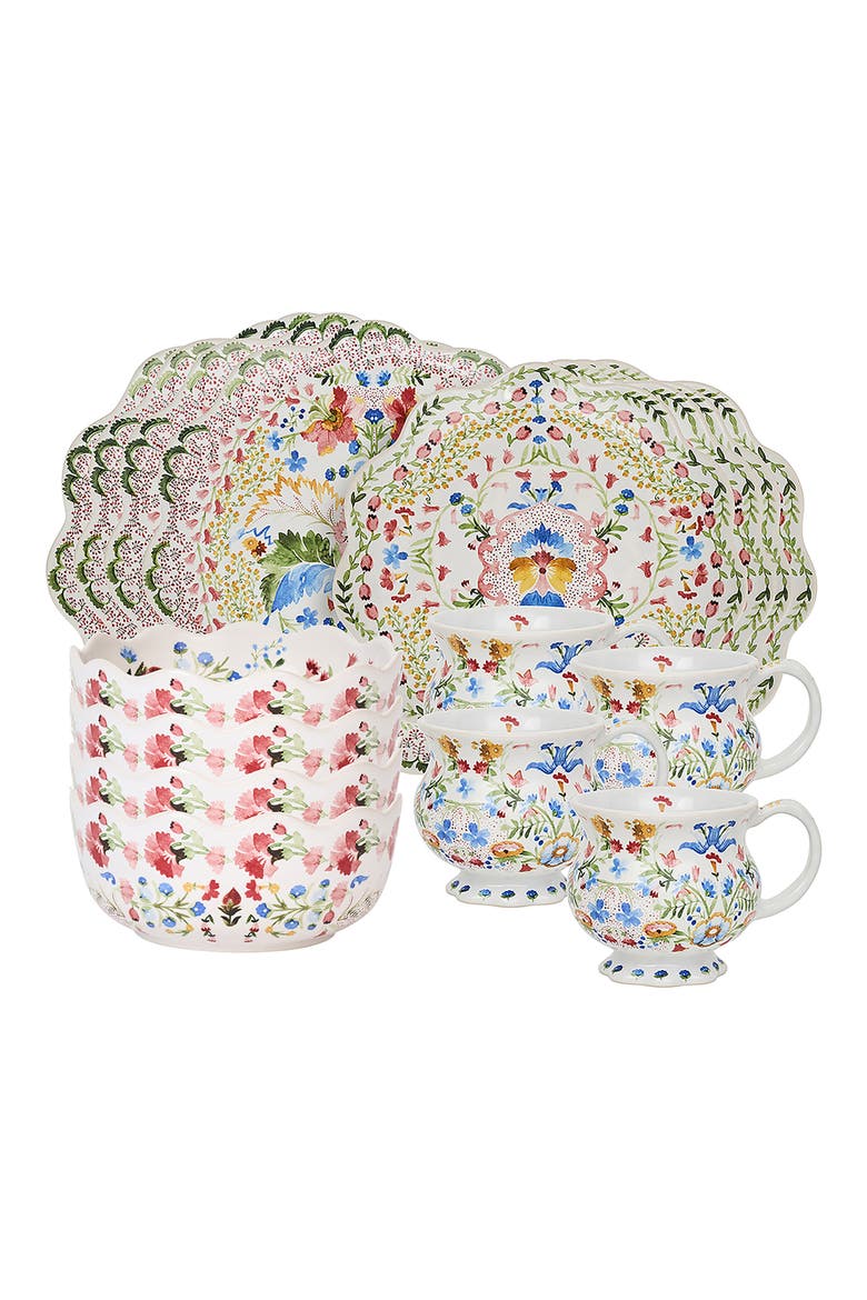 Sofia 16-Piece Dinnerware Set, Main, color, WHITE MULTI