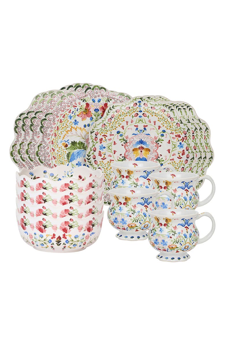 Juliska Sofia 16-Piece Dinnerware Set, Main, color, White Multi