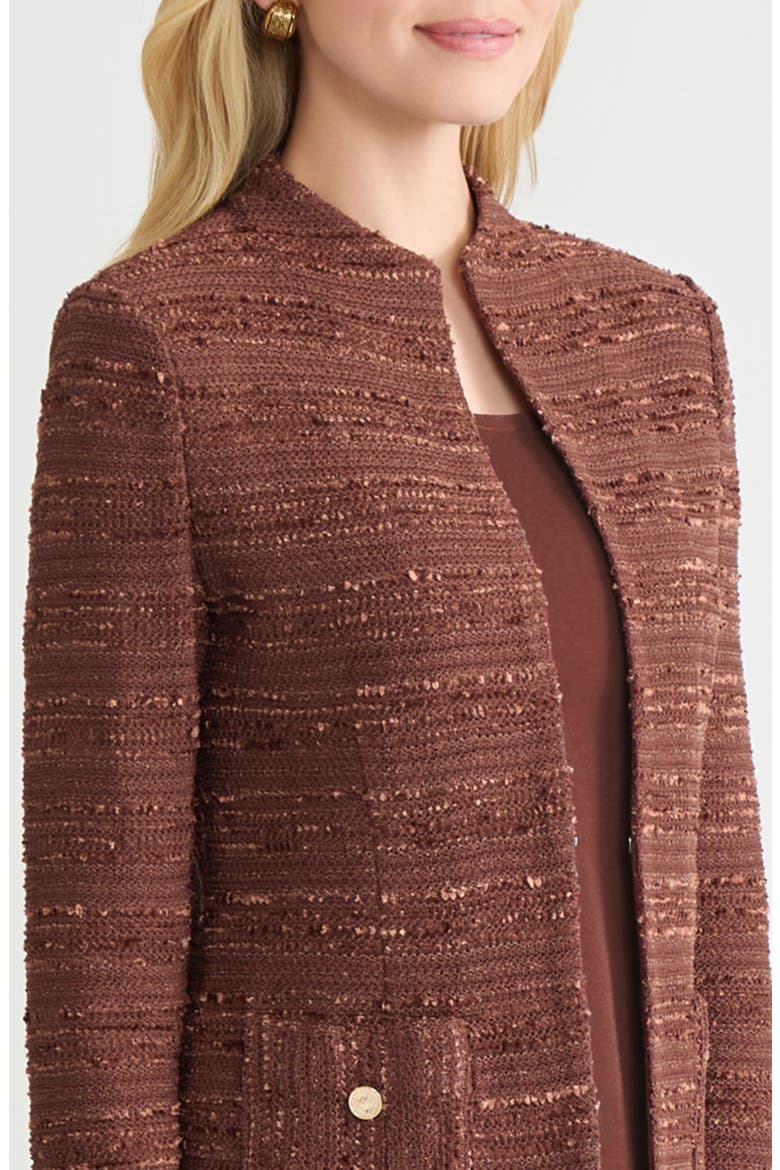 Tailored Tonal Ribbon Knit Jacket, Alternate, color, Truffle