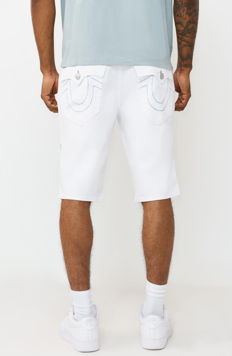 True Religion Rocco Big T Snap Flap Shorts, Alternate, color, Optic White
