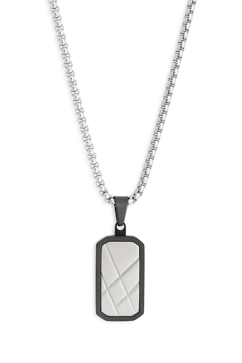 Men's Waterproof Etched Dog Tag, Alternate, color, BLACK- STAINLESS