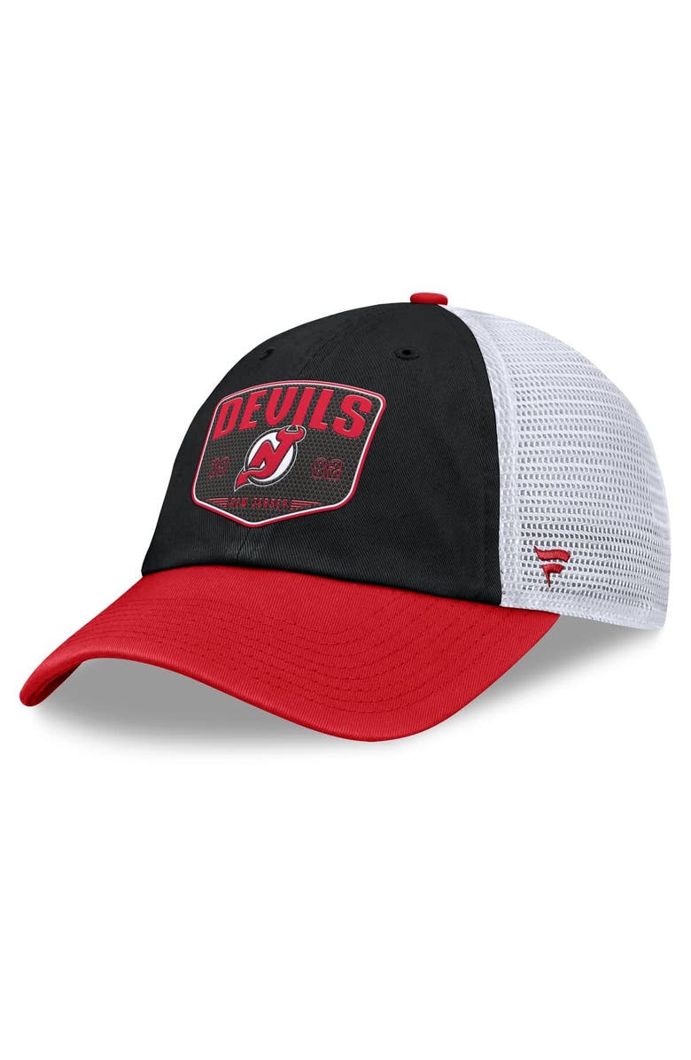 FANATICS Men's Fanatics Black New Jersey Devils Fundamental One-Time Trucker Adjustable Hat, Main, color, Black