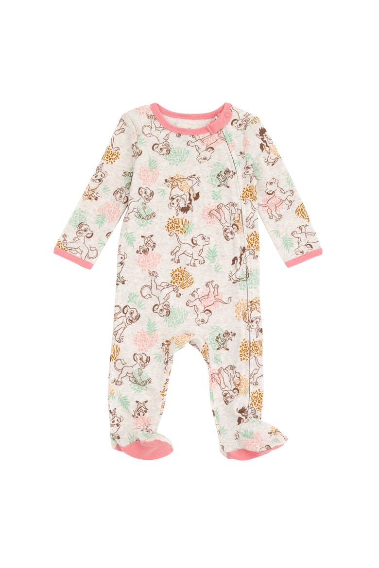 Lion King 2-Pack Footed Sleep N' Play Coveralls, Alternate, color, Lion Pink Oatmeal