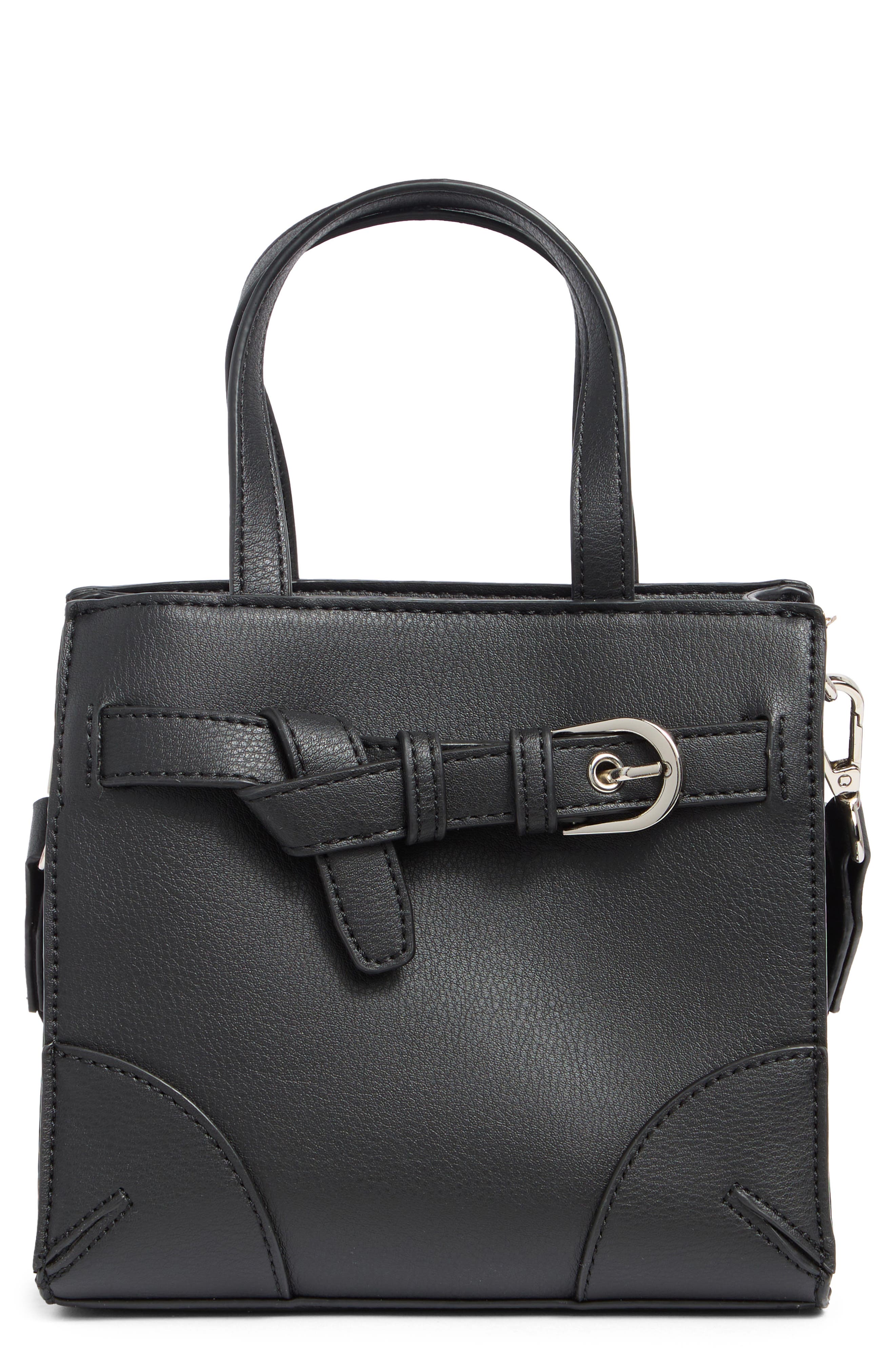 Madden Girl Buckle Mini Tote Bag, Main, color, 