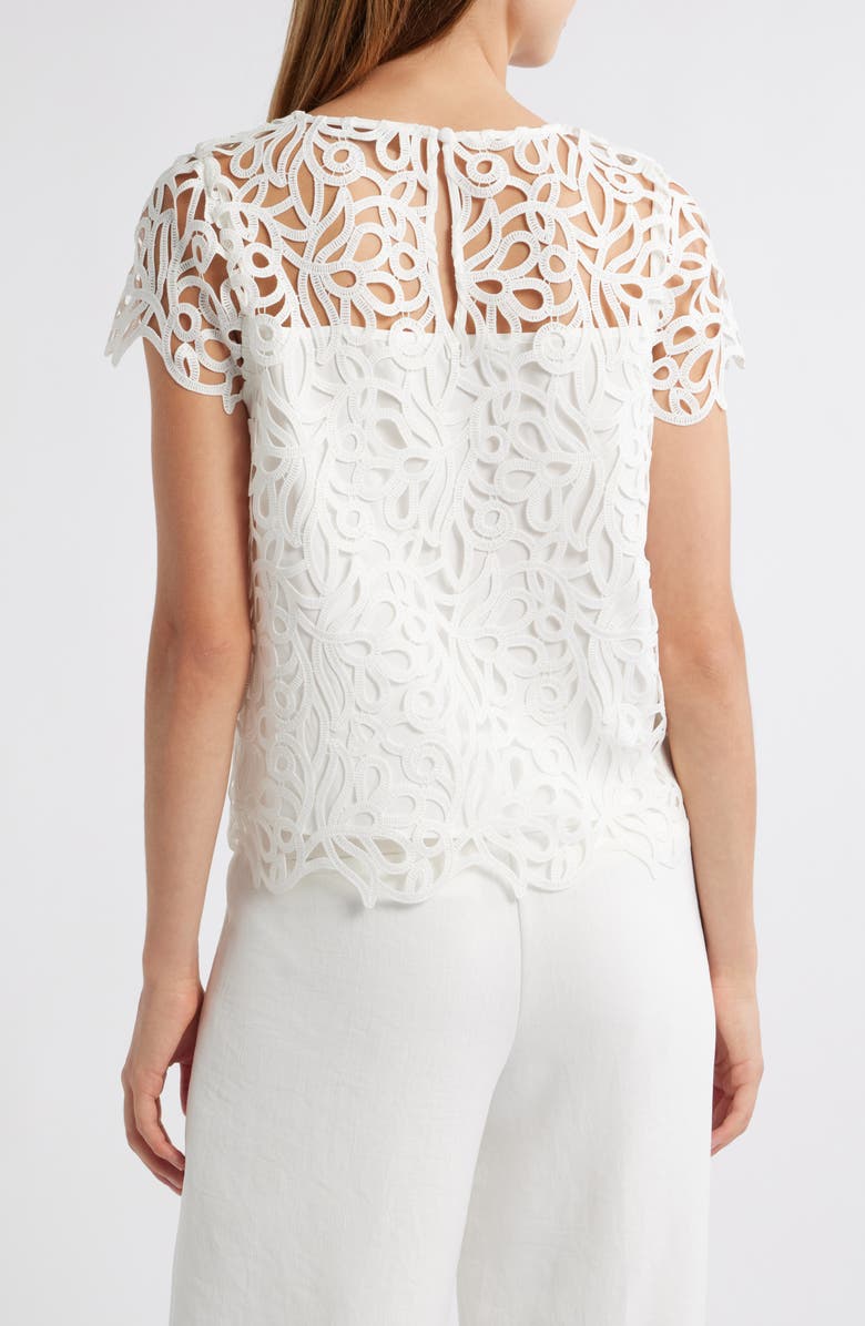 Milly Curled Lace Top, Alternate, color, White