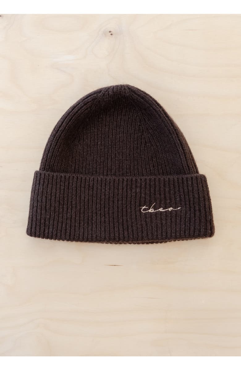 TBCo Cashmere & Merino Ribbed Beanie, Alternate, color, Chocolate