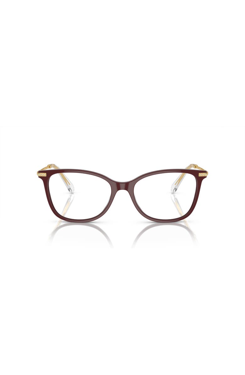 Swarovski 54mm Square optical glasses, Alternate, color, Red