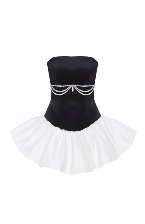 Swan-like mini corset dress