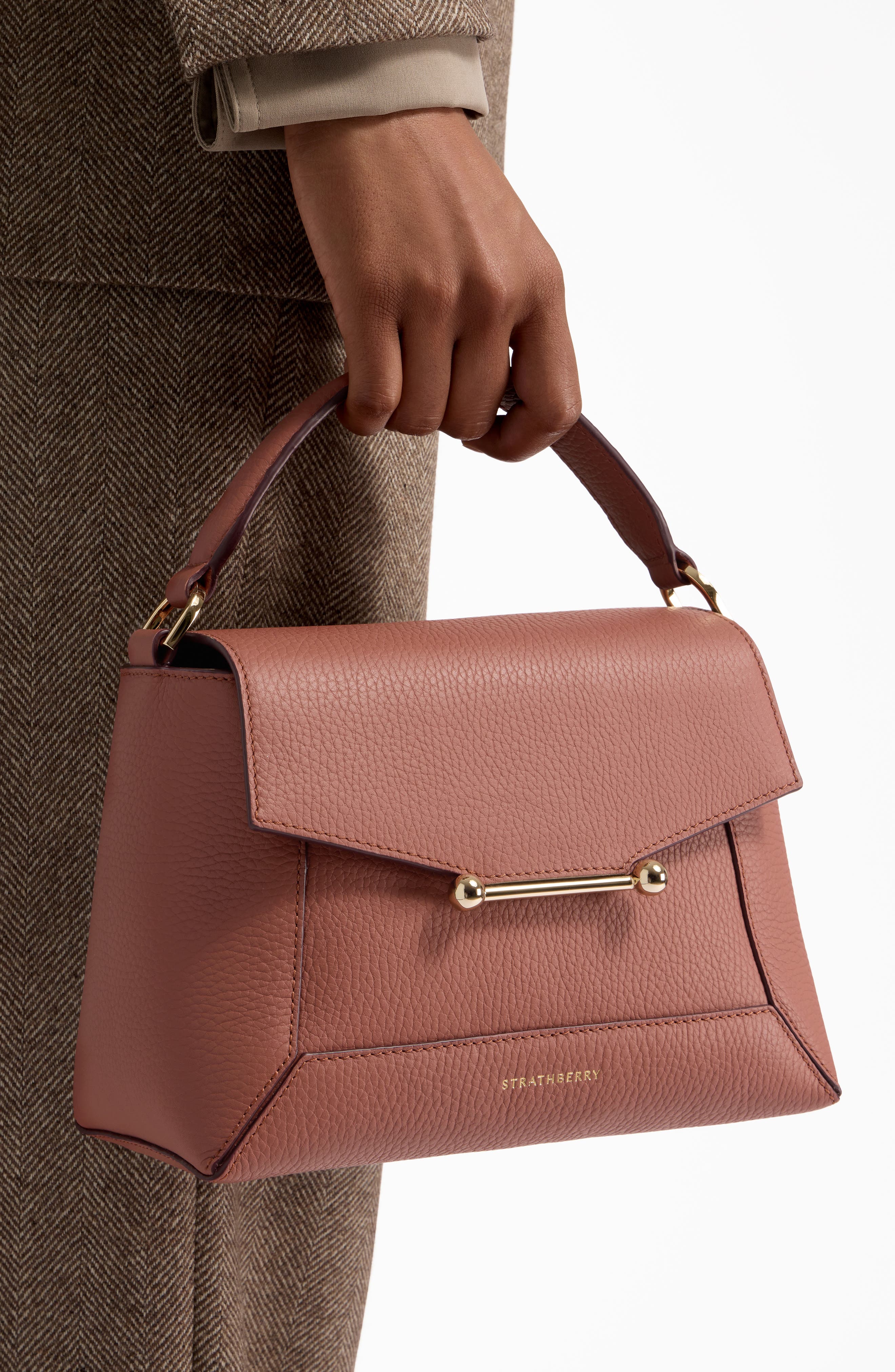 Strathberry Mosaic Leather Top Handle Bag, Alternate, color, 