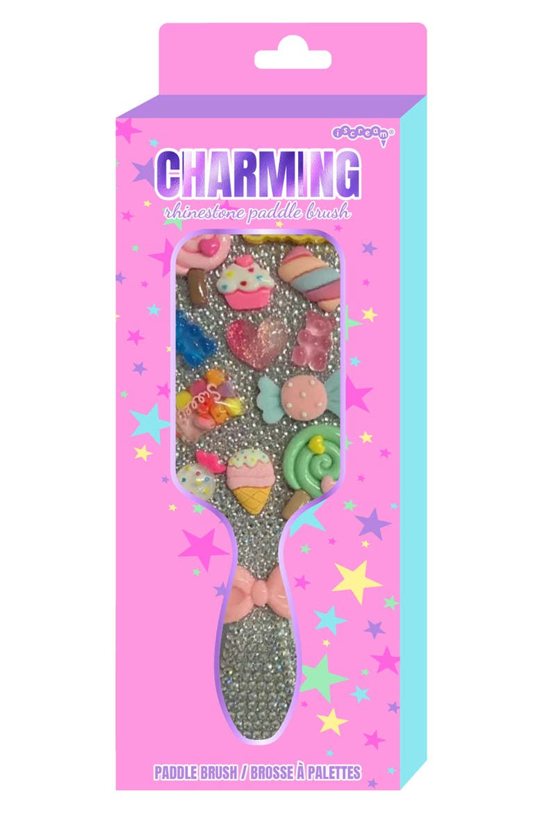Kids' Charming Rhinestone Paddle Brush, Alternate, color, PINK MULTI
