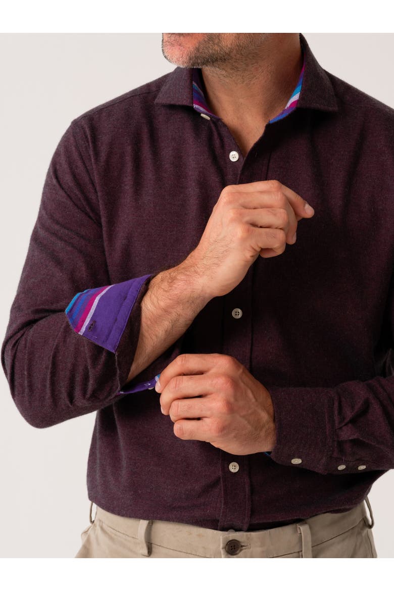 Cotton Cashmere Long Sleeve Shirt, Alternate, color, Burgundy