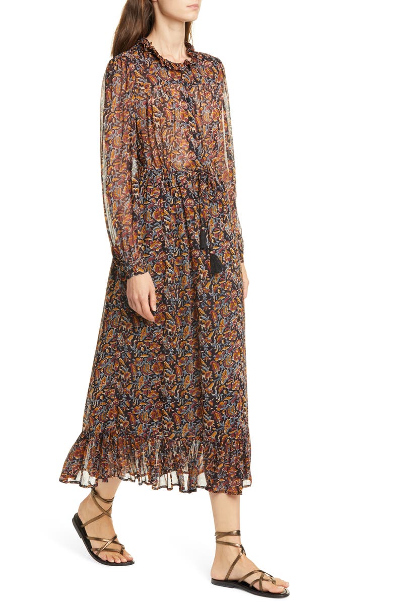 Sea Nicolette Floral Long Sleeve Midi Dress, Alternate, color,