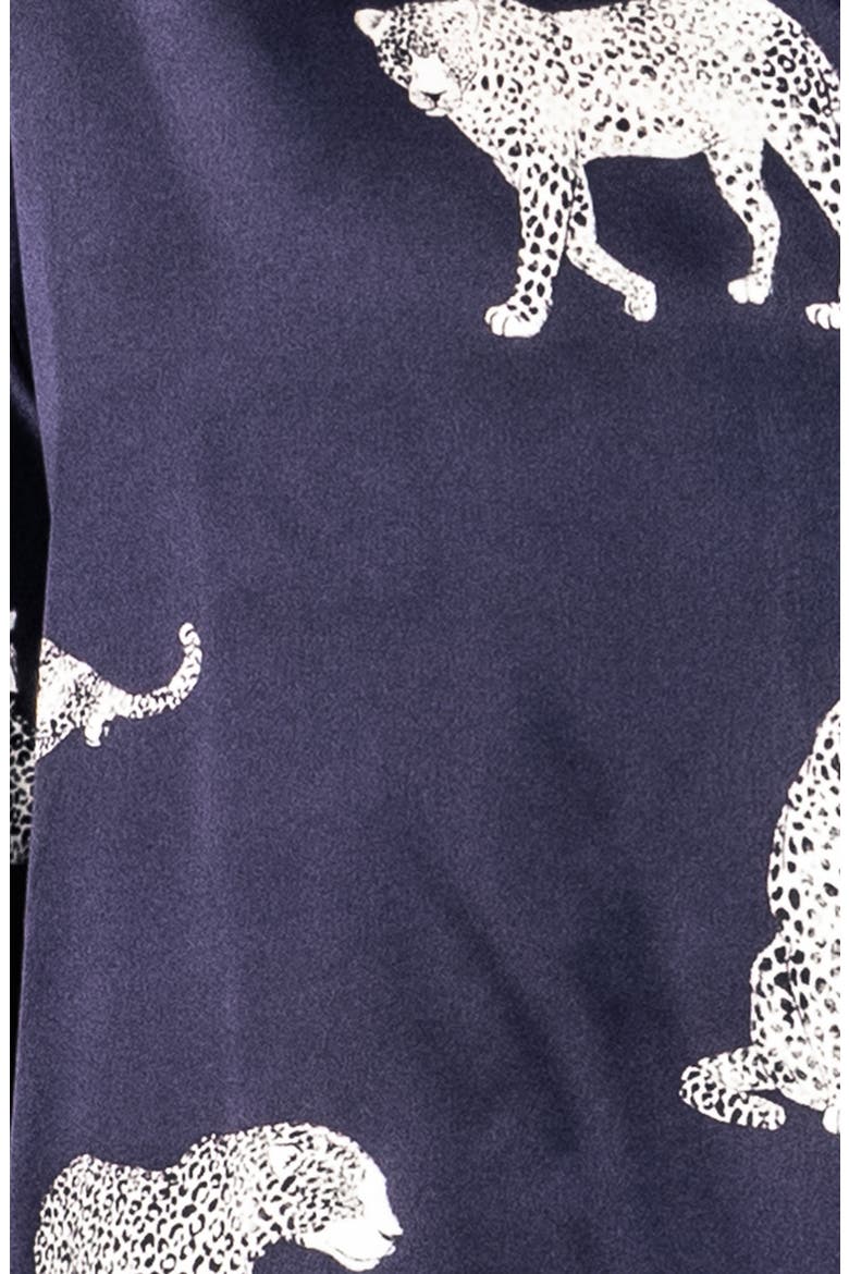Panthre de Nuit Silk Pajama Set, Alternate, color, NAVY