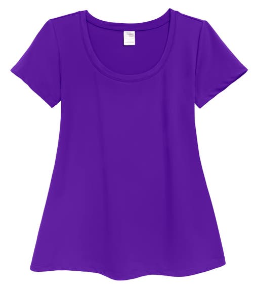 City Threads Upf 50+ Short Sleeve Flowy Swim Rashguard In Purple