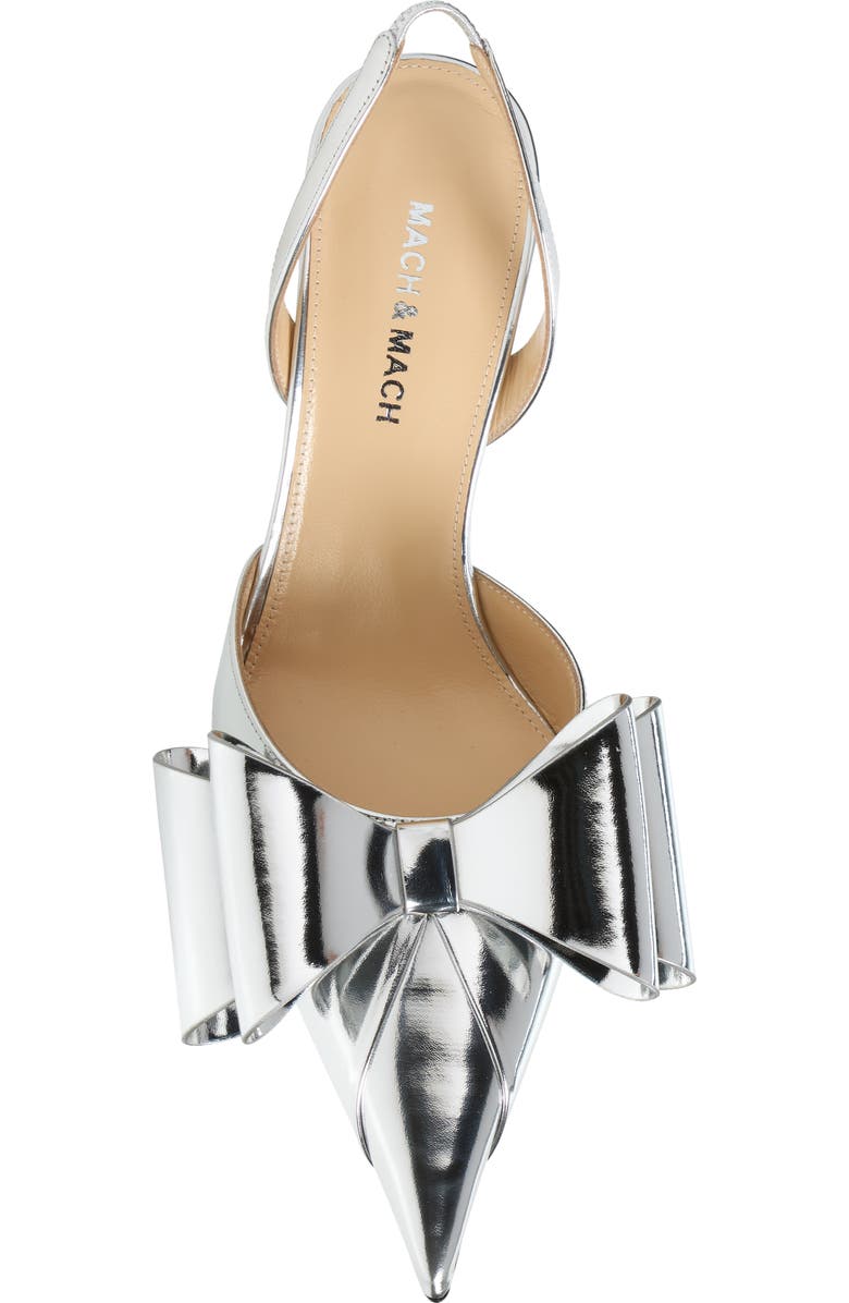 Mach & Mach Le Cadeau Bow Pointed Toe Metallic Slingback Pump, Alternate, color,