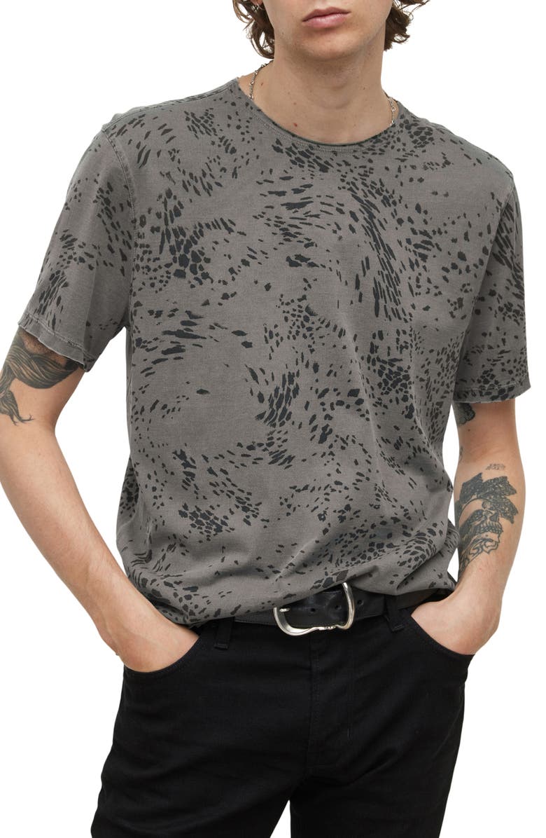 John Varvatos Hester Swirling Cheetah Print T-Shirt, Main, color, 