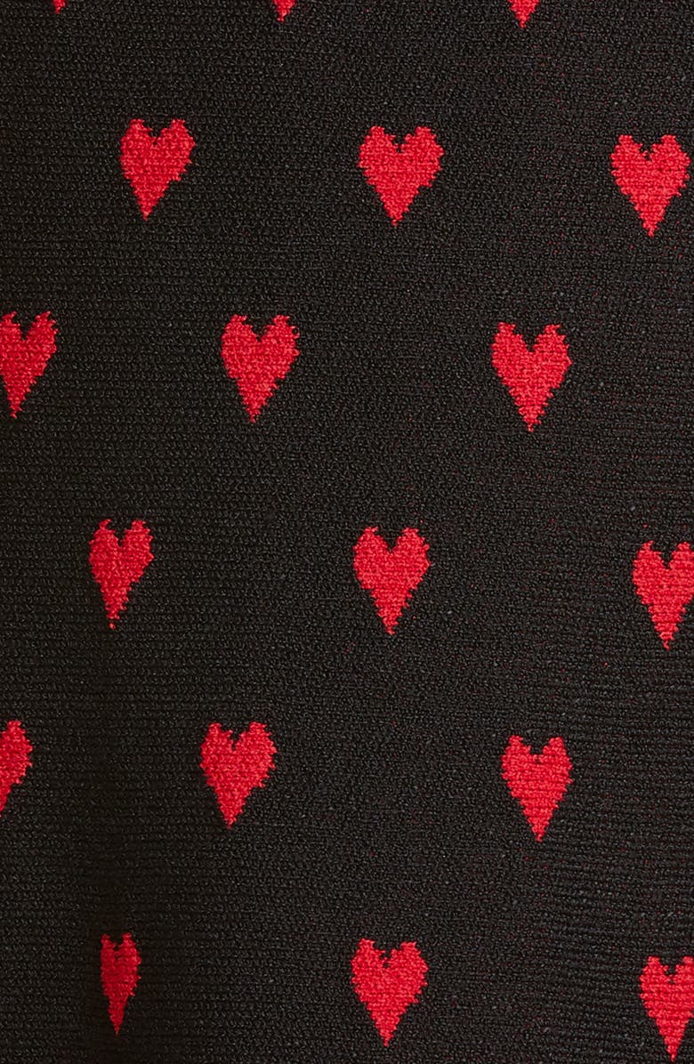 RED Valentino Point d'Esprit Yoke Heart Sweater Dress, Alternate, color, 