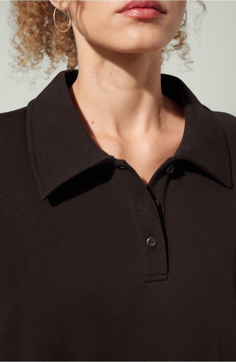 Lilysilk SILKERRY Oversized Heirloom '89 Polo Collar Sweatshirt, Alternate, color, Espresso